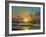 Sailboat Against A Background Of Sea Sunset, Oil Painting-Lilun-Framed Art Print