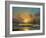 Sailboat Against A Background Of Sea Sunset, Oil Painting-Lilun-Framed Art Print