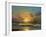 Sailboat Against A Background Of Sea Sunset, Oil Painting-Lilun-Framed Art Print