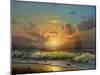 Sailboat Against A Background Of Sea Sunset, Oil Painting-Lilun-Mounted Art Print