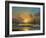 Sailboat Against A Background Of Sea Sunset, Oil Painting-Lilun-Framed Art Print