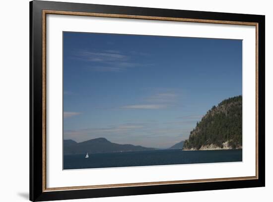 Sailboat and Islands, San Juan Islands, Washington, USA-Merrill Images-Framed Photographic Print