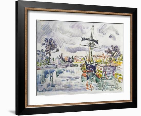 Sailboat at a Pier, 1920S-Paul Signac-Framed Giclee Print