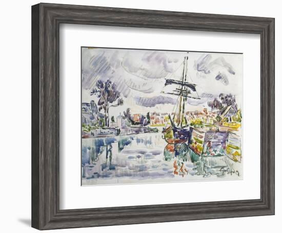 Sailboat at a Pier, 1920S-Paul Signac-Framed Giclee Print