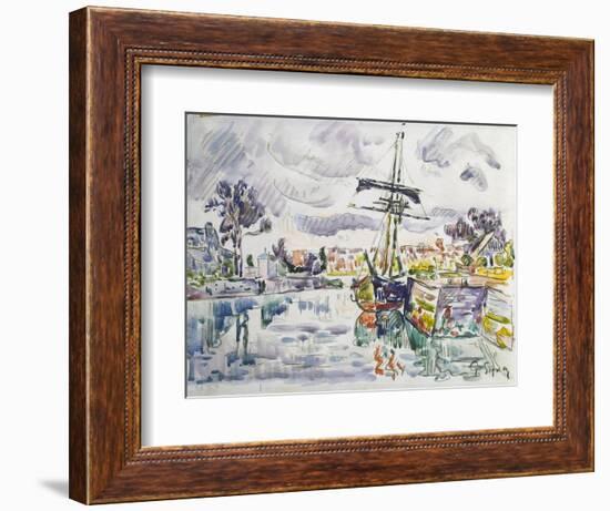 Sailboat at a Pier, 1920S-Paul Signac-Framed Giclee Print