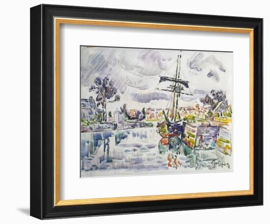 Sailboat at a Pier, 1920S-Paul Signac-Framed Giclee Print