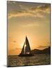 Sailboat at Sunset, Bay of Land's End (El Arco),Cabo San Lucas, Baja, Mexico-Michele Westmorland-Mounted Photographic Print