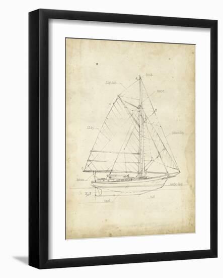 Sailboat Blueprint III-Ethan Harper-Framed Art Print