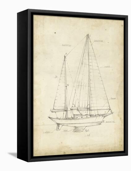 Sailboat Blueprint VI-Ethan Harper-Framed Stretched Canvas