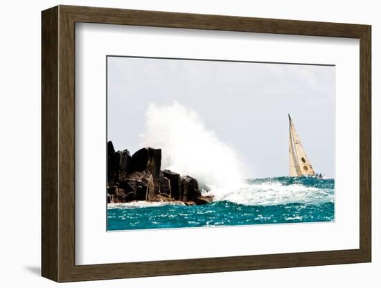 Sailboat Competing in the Grenada Sailing Festival, Grenada-null-Framed Photographic Print