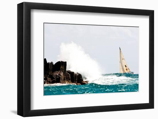 Sailboat Competing in the Grenada Sailing Festival, Grenada-null-Framed Photographic Print