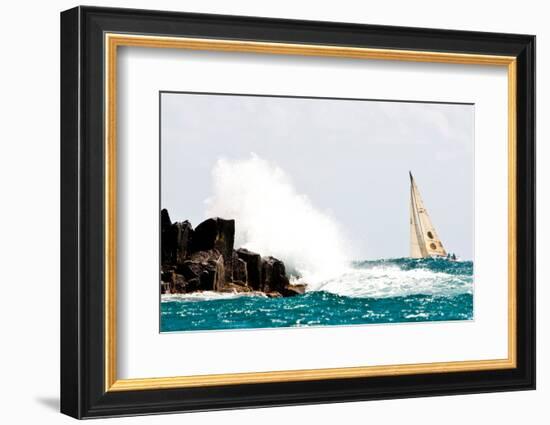 Sailboat Competing in the Grenada Sailing Festival, Grenada-null-Framed Photographic Print