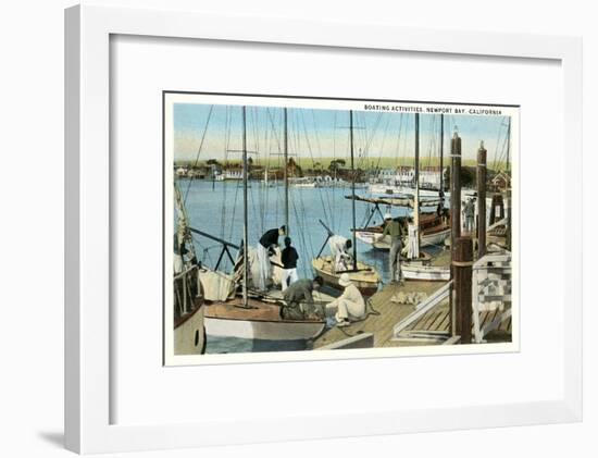 Sailboat Docks, Newport Bay, California-null-Framed Art Print