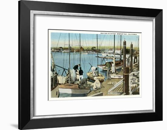 Sailboat Docks, Newport Bay, California-null-Framed Art Print