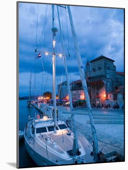 Sailboat in Harbor, Trogir, Croatia-Russell Young-Mounted Photographic Print