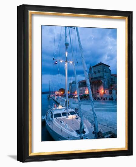 Sailboat in Harbor, Trogir, Croatia-Russell Young-Framed Photographic Print