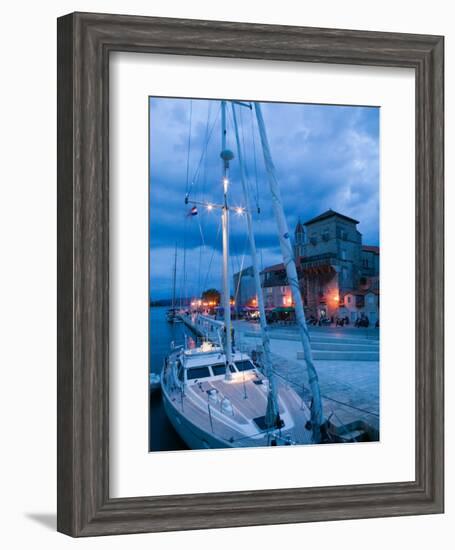 Sailboat in Harbor, Trogir, Croatia-Russell Young-Framed Photographic Print