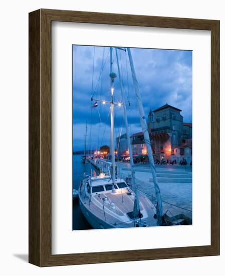 Sailboat in Harbor, Trogir, Croatia-Russell Young-Framed Photographic Print