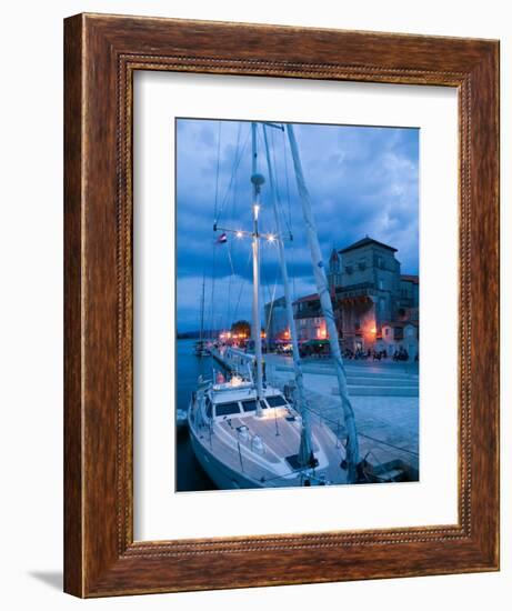 Sailboat in Harbor, Trogir, Croatia-Russell Young-Framed Photographic Print