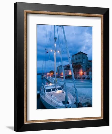 Sailboat in Harbor, Trogir, Croatia-Russell Young-Framed Photographic Print