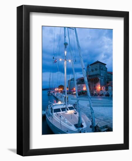 Sailboat in Harbor, Trogir, Croatia-Russell Young-Framed Photographic Print