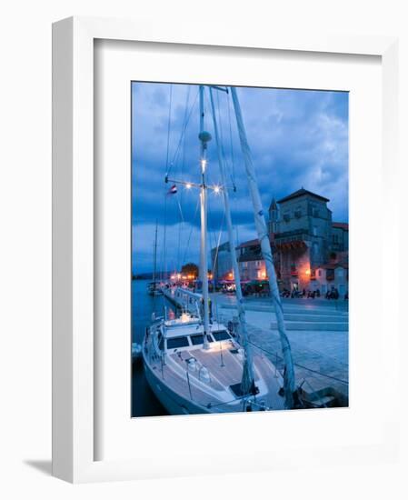 Sailboat in Harbor, Trogir, Croatia-Russell Young-Framed Photographic Print