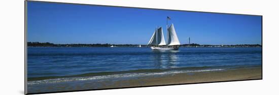 Sailboat in Ocean, Provincetown, Cape Cod, Barnstable County, Massachusetts, USA-null-Mounted Photographic Print