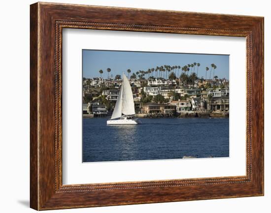 Sailboat in the Pacific Ocean, Newport Beach, Orange County, California, USA-Panoramic Images-Framed Photographic Print