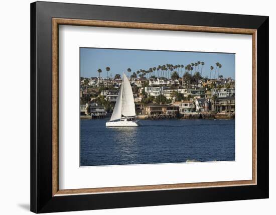 Sailboat in the Pacific Ocean, Newport Beach, Orange County, California, USA-Panoramic Images-Framed Photographic Print