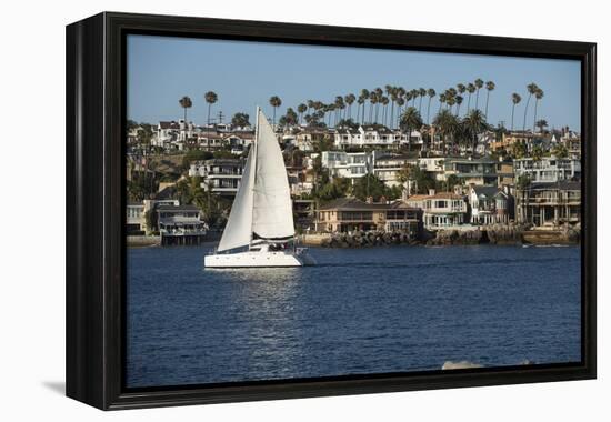 Sailboat in the Pacific Ocean, Newport Beach, Orange County, California, USA-Panoramic Images-Framed Premier Image Canvas