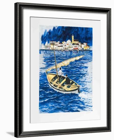 Sailboat in the Port of Cadaques-Amadeu Casals-Framed Collectable Print