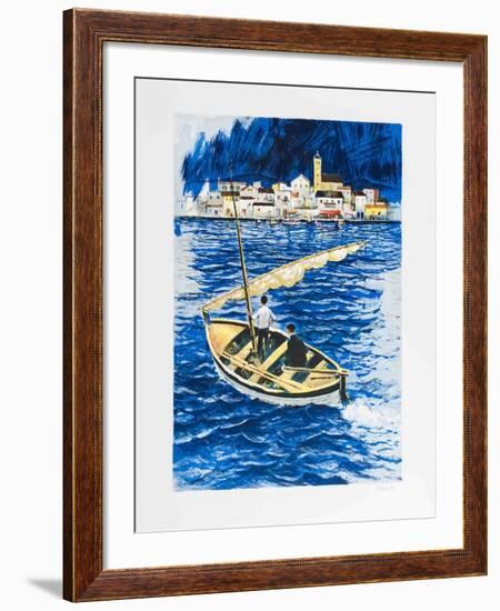 Sailboat in the Port of Cadaques-Amadeu Casals-Framed Collectable Print
