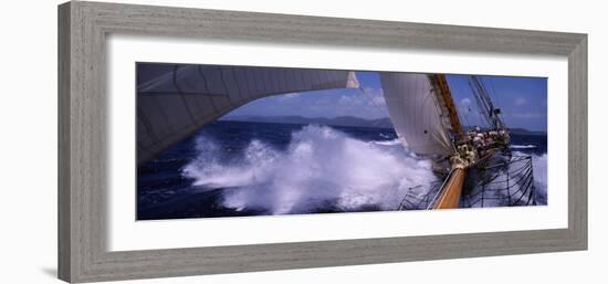 Sailboat in the Sea, Antigua, Antigua and Barbuda-null-Framed Photographic Print