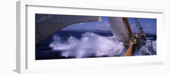 Sailboat in the Sea, Antigua, Antigua and Barbuda-null-Framed Photographic Print