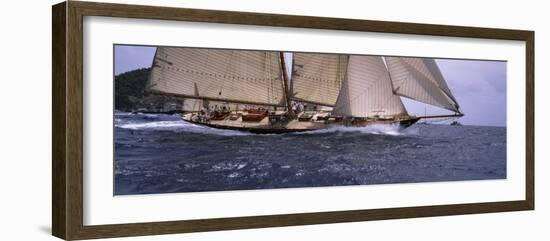 Sailboat in the Sea, Schooner, Antigua, Antigua and Barbuda-null-Framed Photographic Print