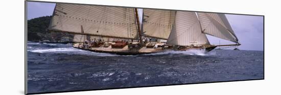 Sailboat in the Sea, Schooner, Antigua, Antigua and Barbuda-null-Mounted Photographic Print