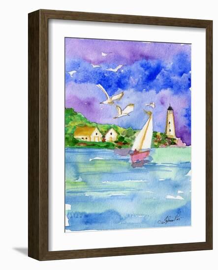 Sailboat Near the Shore-sylvia pimental-Framed Art Print