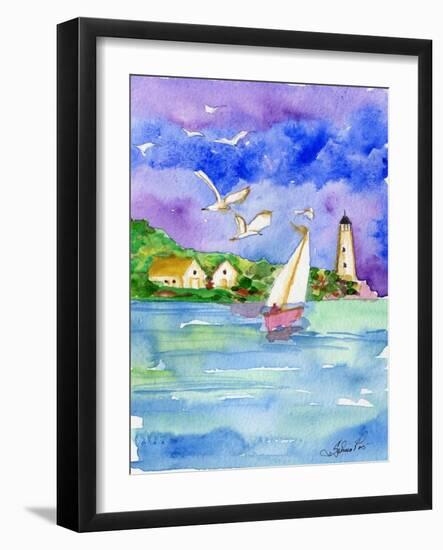 Sailboat Near the Shore-sylvia pimental-Framed Art Print