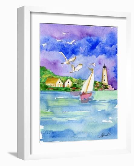 Sailboat Near the Shore-sylvia pimental-Framed Art Print