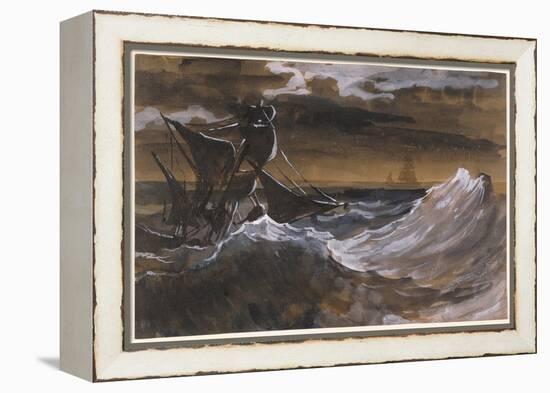 Sailboat on a Raging Sea, c.1818-9-Theodore Gericault-Framed Premier Image Canvas