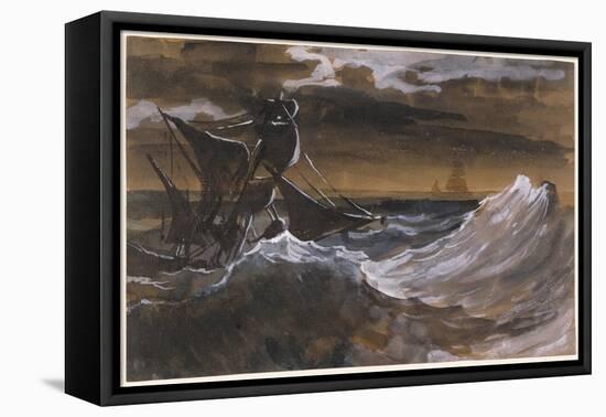 Sailboat on a Raging Sea, c.1818-9-Theodore Gericault-Framed Premier Image Canvas