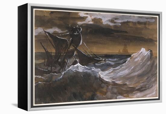 Sailboat on a Raging Sea, c.1818-9-Theodore Gericault-Framed Premier Image Canvas