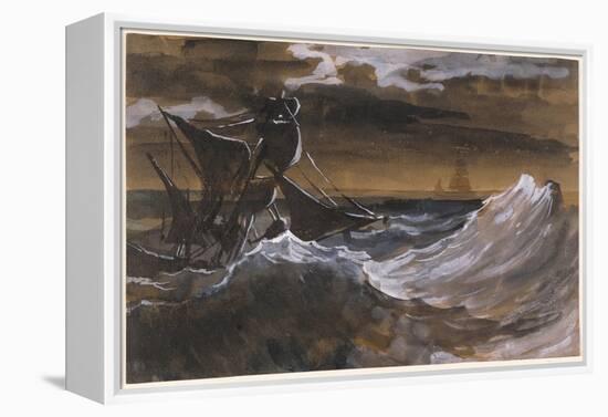 Sailboat on a Raging Sea, c.1818-9-Theodore Gericault-Framed Premier Image Canvas