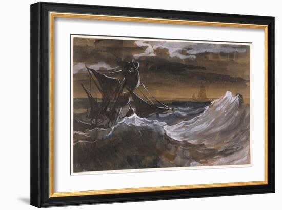 Sailboat on a Raging Sea, c.1818-9-Theodore Gericault-Framed Giclee Print