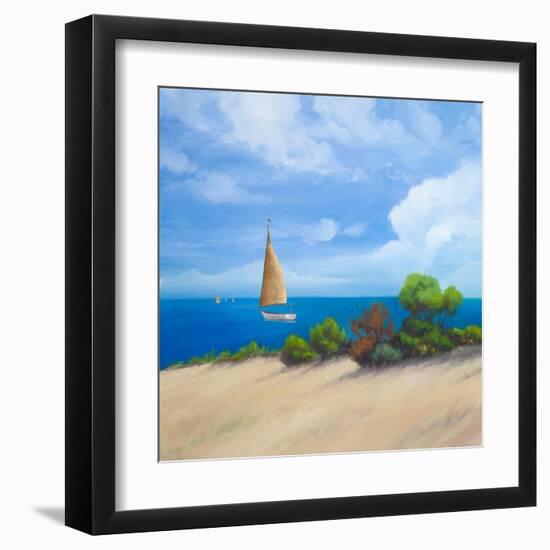 Sailboat on Coast I-Vivien Rhyan-Framed Art Print
