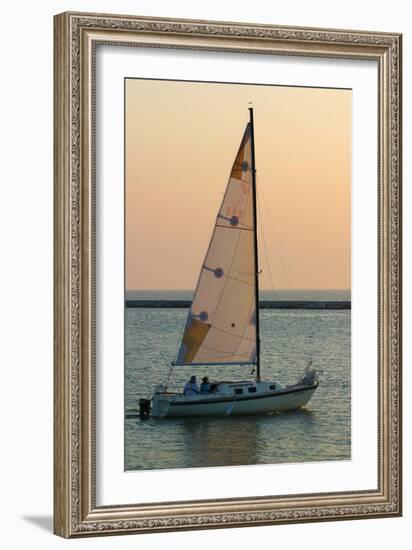 Sailboat on Lake Michigan, Indiana Dunes, Indiana, USA-Anna Miller-Framed Photographic Print