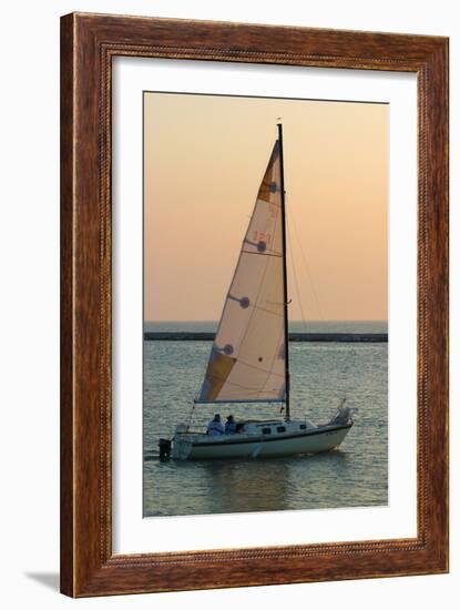 Sailboat on Lake Michigan, Indiana Dunes, Indiana, USA-Anna Miller-Framed Photographic Print