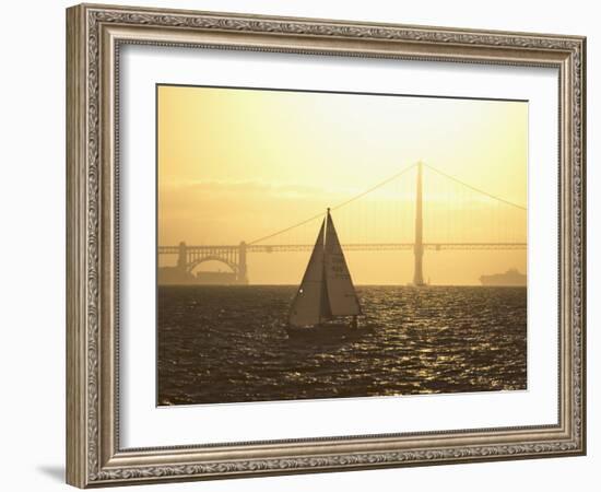 Sailboat on San Francisco Bay, San Francisco, California-Dennis Flaherty-Framed Photographic Print