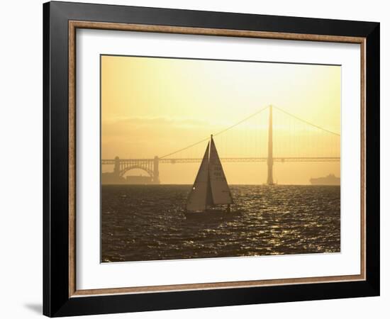 Sailboat on San Francisco Bay, San Francisco, California-Dennis Flaherty-Framed Photographic Print