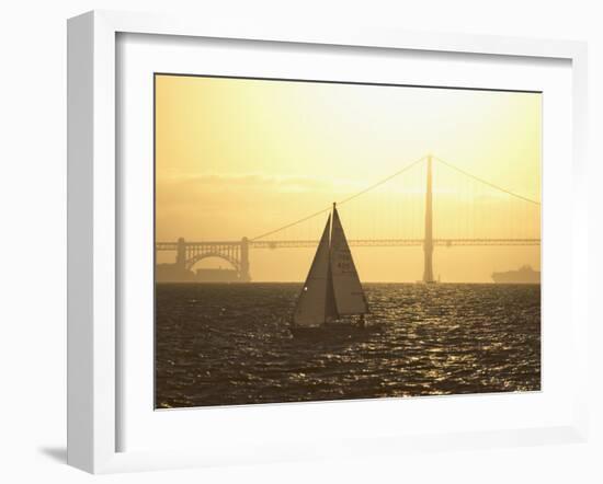 Sailboat on San Francisco Bay, San Francisco, California-Dennis Flaherty-Framed Photographic Print